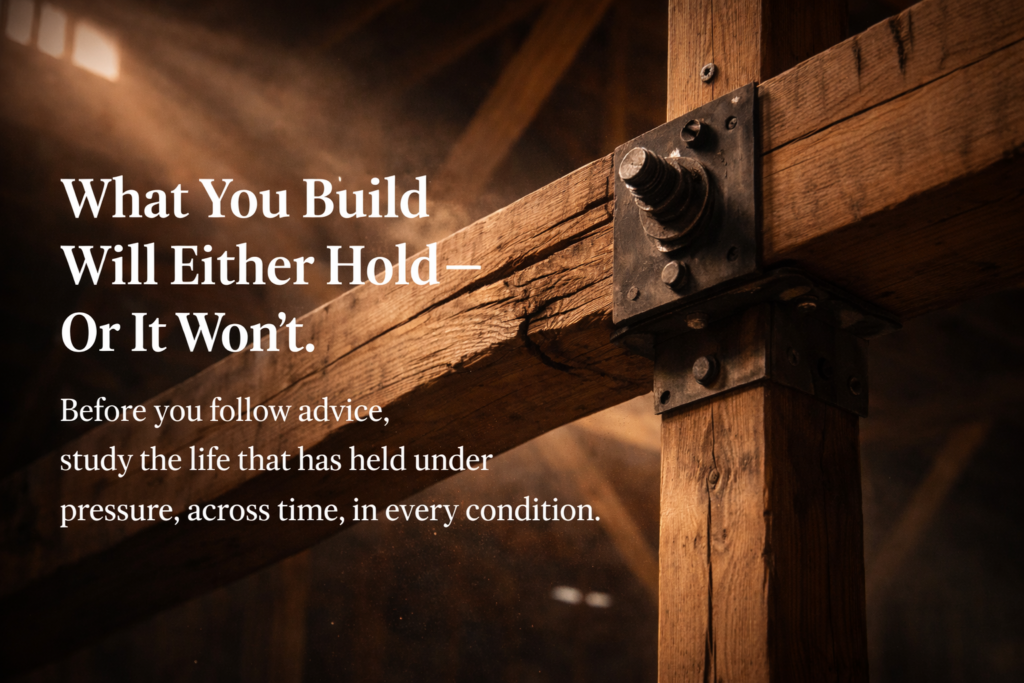 Want a Better Life? Start With What Works. A mentor can be helpful — the most helpful is the life that has held under pressure, across time, and in every condition.